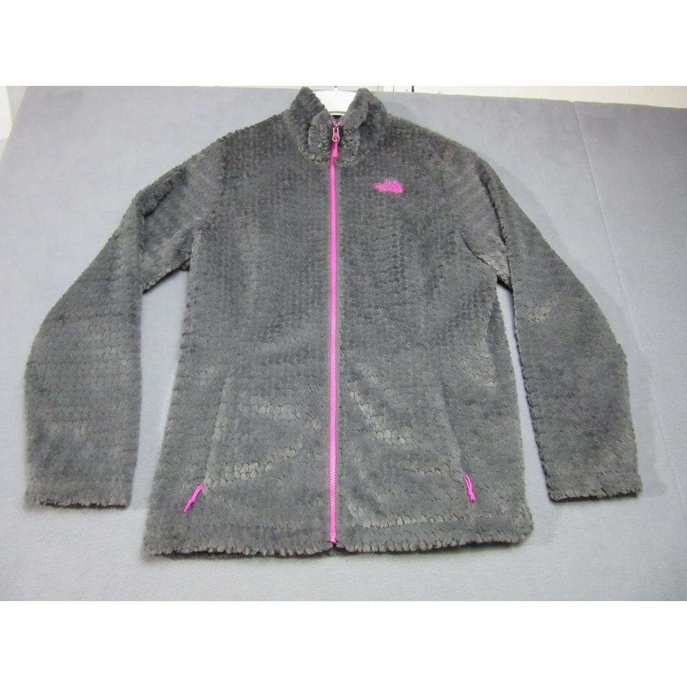 The North Face Jacket Womens Large Gray Osito 2 Pink Liner Full Zip Soft Fleece